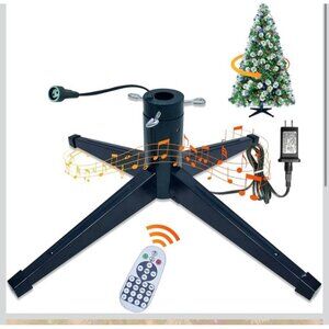 HOYECHI 𝐌𝐮𝐬𝐢𝐜𝐚𝐥 Rotating Christmas Tree Stand, Anti-tilt Noiseless, Up to